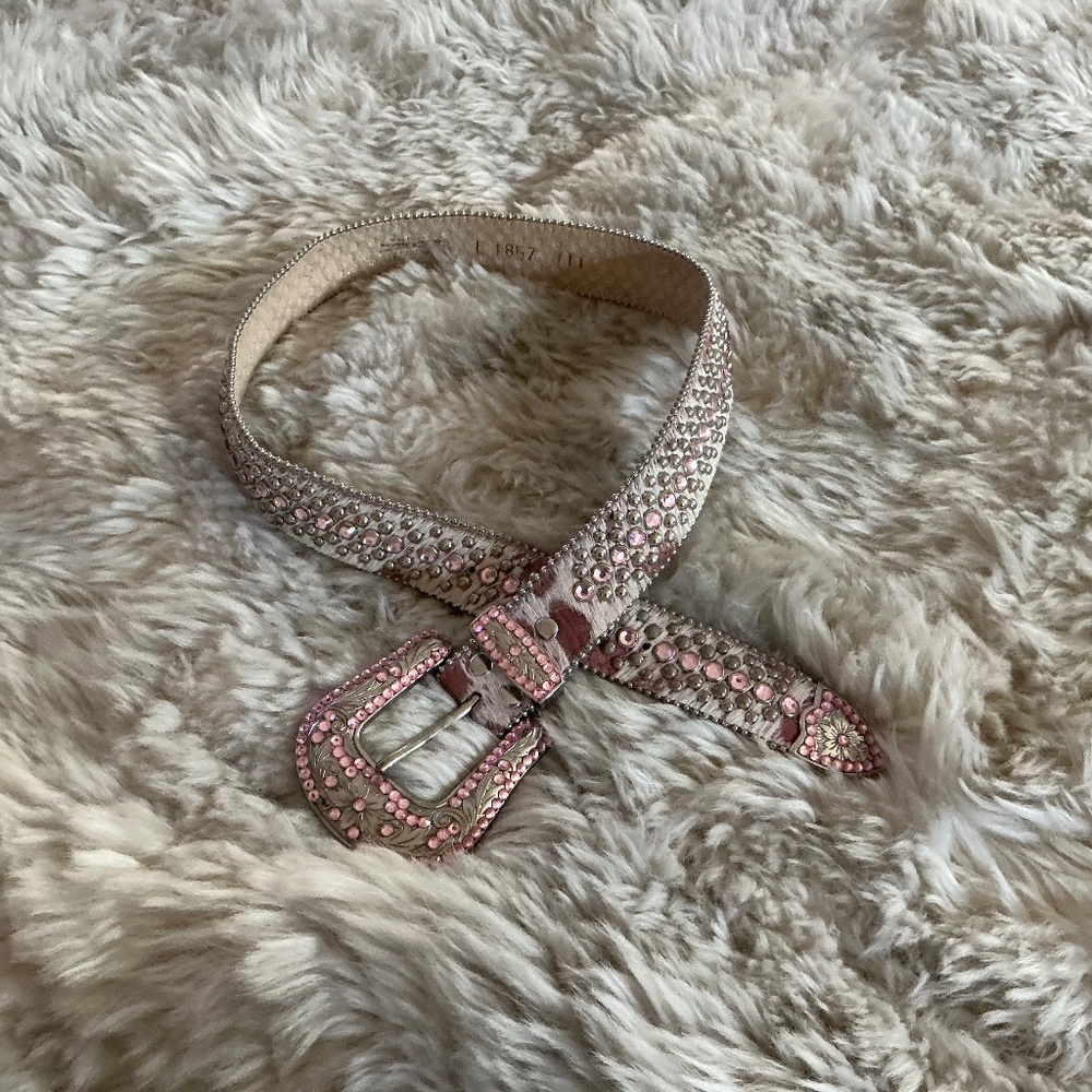 Original BB Simon crystal Pink Calf Hair on hide